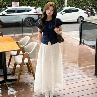 Chân váy midi dáng dài ForgirlStudio chân váy TAMMY chất ren cạp chun sau có lớp lót trong T241