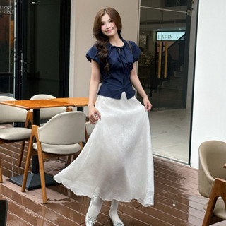 Chân váy midi dáng dài ForgirlStudio chân váy TAMMY chất ren cạp chun sau có lớp lót trong T241
