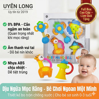 Combo 4 Lục Lạc Gặm Nướu Cho Bé – Bộ Đồ Chơi Sơ Sinh Phát Tiếng, Cắn An Toàn, Full Box Cao Cấp