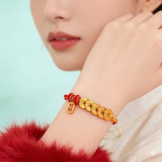 Vòng Tay Chỉ Đỏ Kết Thủ Công Mix Charm Đồng Xu May Mắn Lắc Tay Unisex Dây Đeo Cổ Tay Phụ Kiện Thời Trang Nam Nữ Đeo Hàng