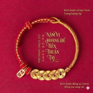 Vòng Tay Chỉ Đỏ Kết Thủ Công Mix Charm Đồng Xu May Mắn Lắc Tay Unisex Dây Đeo Cổ Tay Phụ Kiện Thời Trang Nam Nữ Đeo Hàng