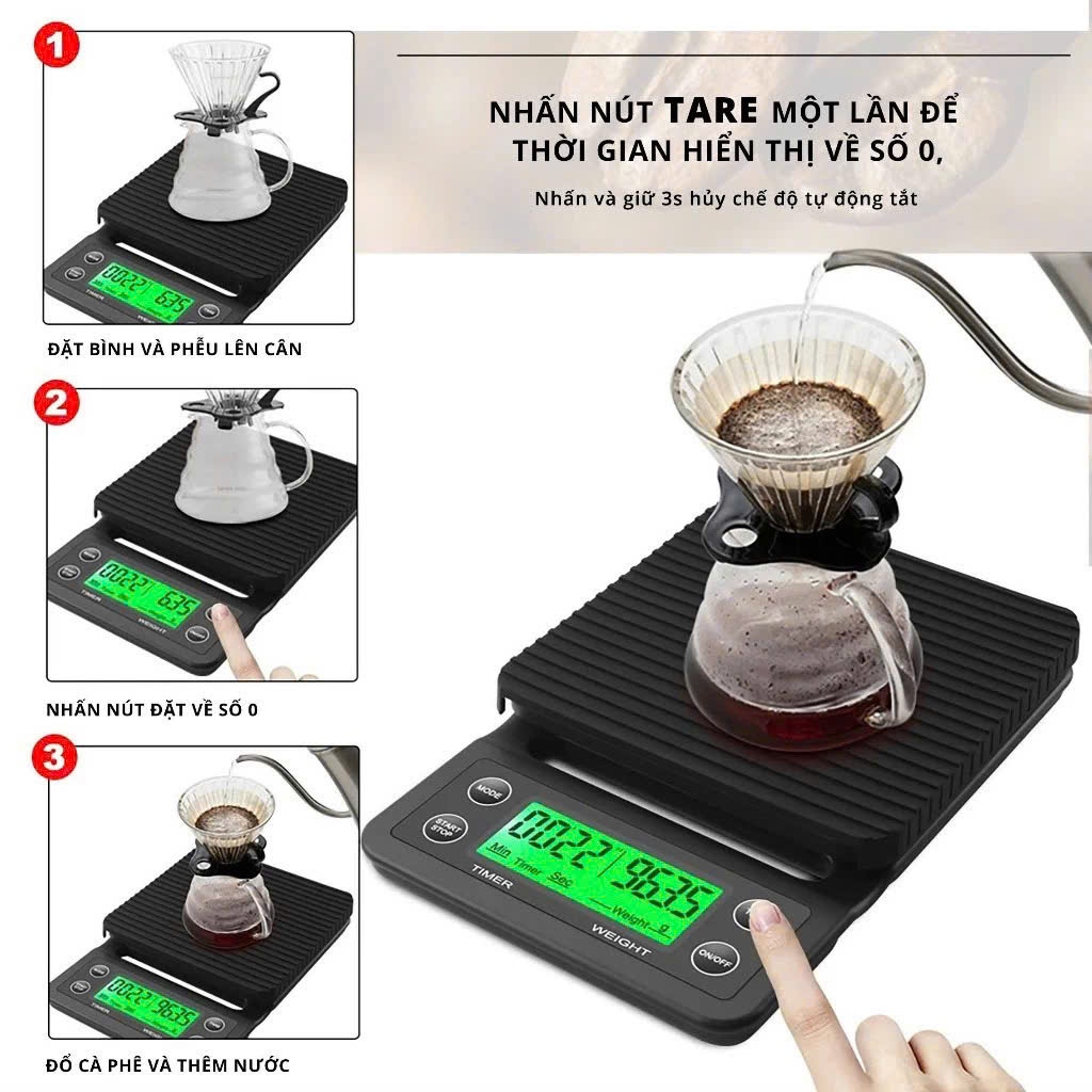 Cân Điện Tử Nhà Bếp C-07 Trừ Bì Chính Xác Tải Trọng 5Kg Nhiều Chế Độ Dễ Dùng