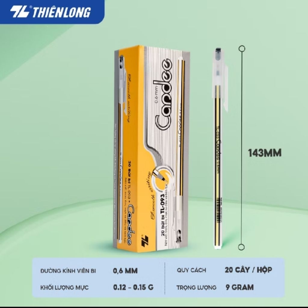 1 hộp*20c bút bi nến thiên long sịn