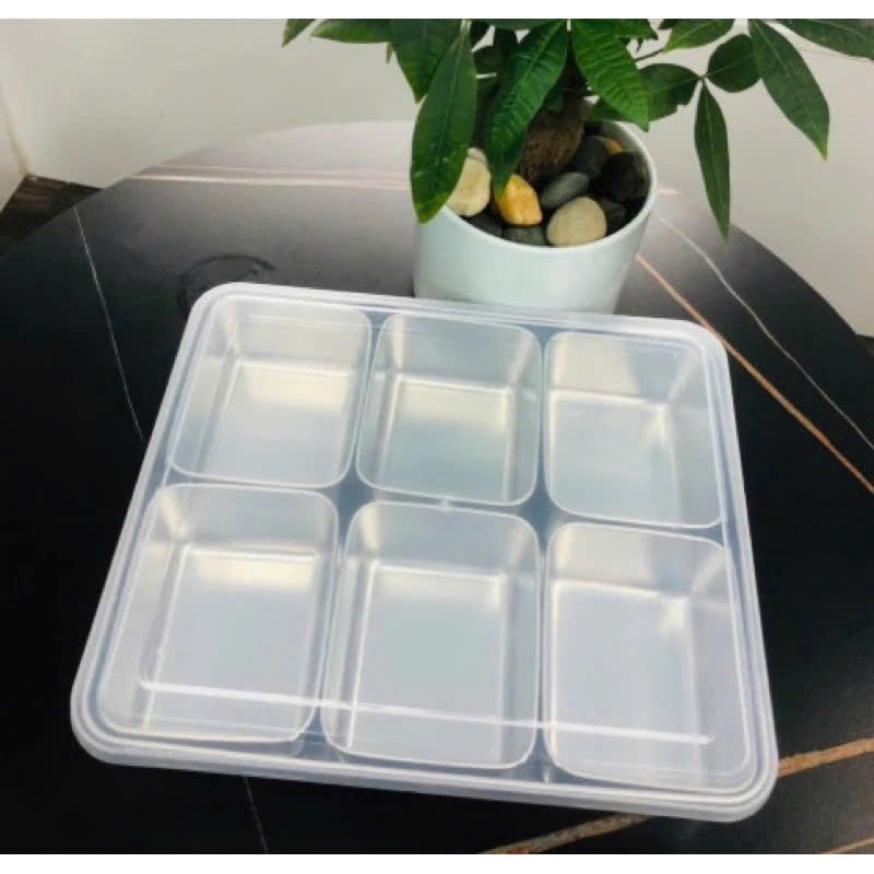 Khay Inox 201 Đựng Topping 6 Ngăn, 8 Ngăn Kèm Nắp Nhựa Đa Năng Cho Quầy Pha Chế