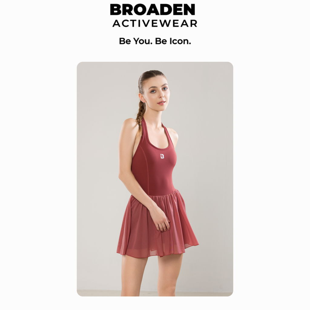 VÁY LƯỚI THỂ THAO CÓ QUẦN BẢO HỘ VÀ MÚT NGỰC LOU DRESS - BROADEN Activewear