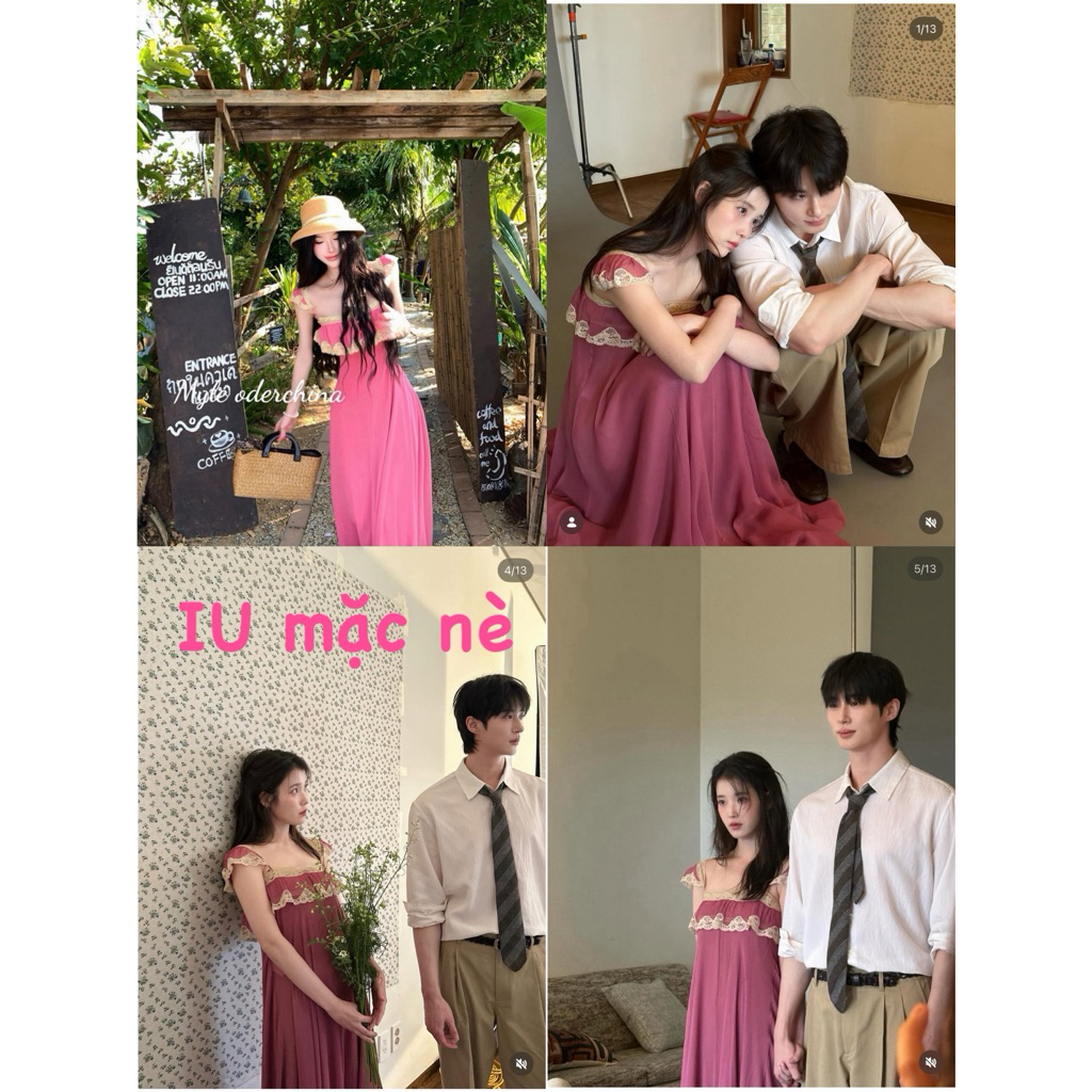 Đầm maxi viền ren cánh tiên IU