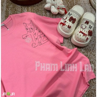 Áo Thun Nữ Màu Hồng Cute Basic Form Rộng QCCC Cao Cấp