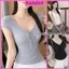Áo Thun Ngắn Tay Cổ Rộng Dáng Vừa RANSHI Thoáng Mát Mặc Ở Nhà Mặc Đi Chơi Chất Cotton Mềm Mịn Co Dãn - RA356