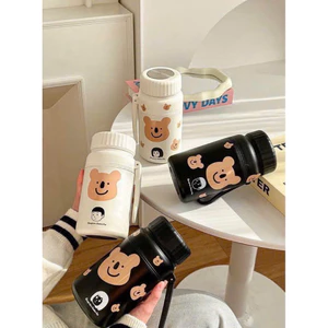 🐻 Bình giữ nhiệt hình gấu siêu dễ thương – vừa xinh vừa tiện dung tích 1000ml có quay xách 🐻