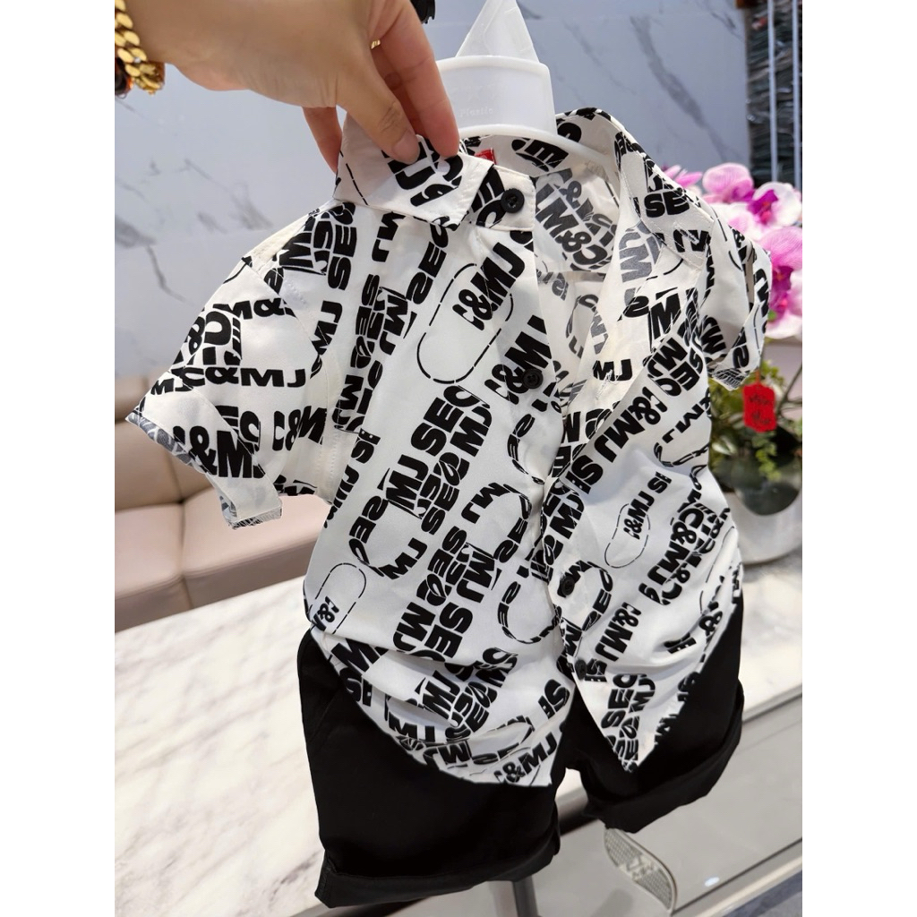 set sơmi thiêt kế cao cấp hoạ tiết lạ mắt (có tách áo lẻ) cho bé trai 10kg-54kg TONIKIDS