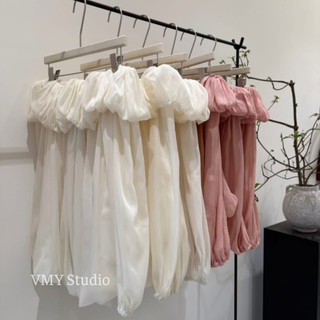VMY Studio - Áo trễ vai bồng bềnh from xòe siêu xinh tiểu thư voan mềm mại không nóng QCCC nữ