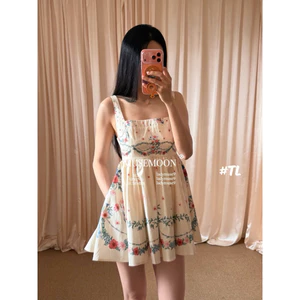 Đầm 2 dây babydoll ZMM hoa xoè
