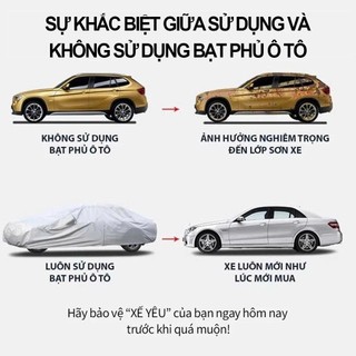 Bạt Phủ Ô Tô Vải Dù Oxford Phản Quang 3 Lớp,Áo Bạc Trùm Che Bọc Xe Hơi Chống Xước Bụi Bẩn Nắng mưa