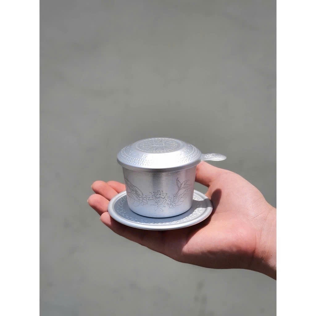 Phin Nhôm Pha Cà Phê 170ml Hoa Văn Trống Đồng Lọc Chuẩn Nhỏ Gọn Tiện Dụng