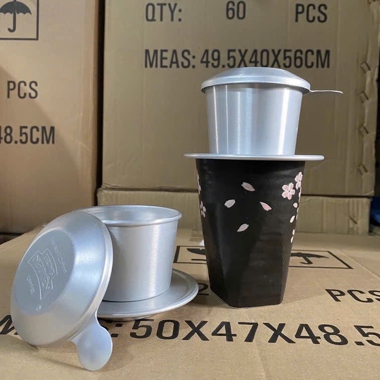 Phin Nhôm Pha Cà Phê 170ml Hoa Văn Trống Đồng Lọc Chuẩn Nhỏ Gọn Tiện Dụng