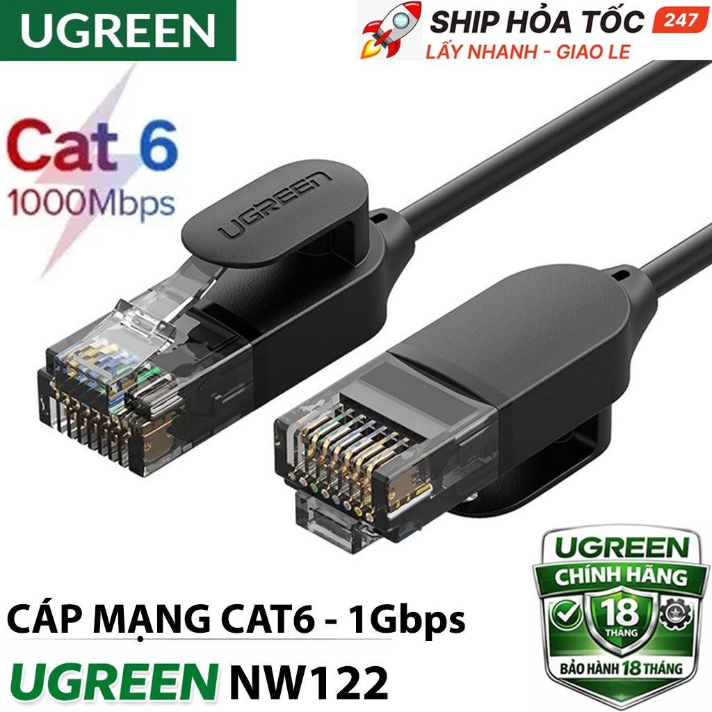 Cáp Mạng UGREEN NW122 Cat6 Dây RJ45 Tốc Độ Cao 1Gbps – Lõi Đồng Nguyên ...