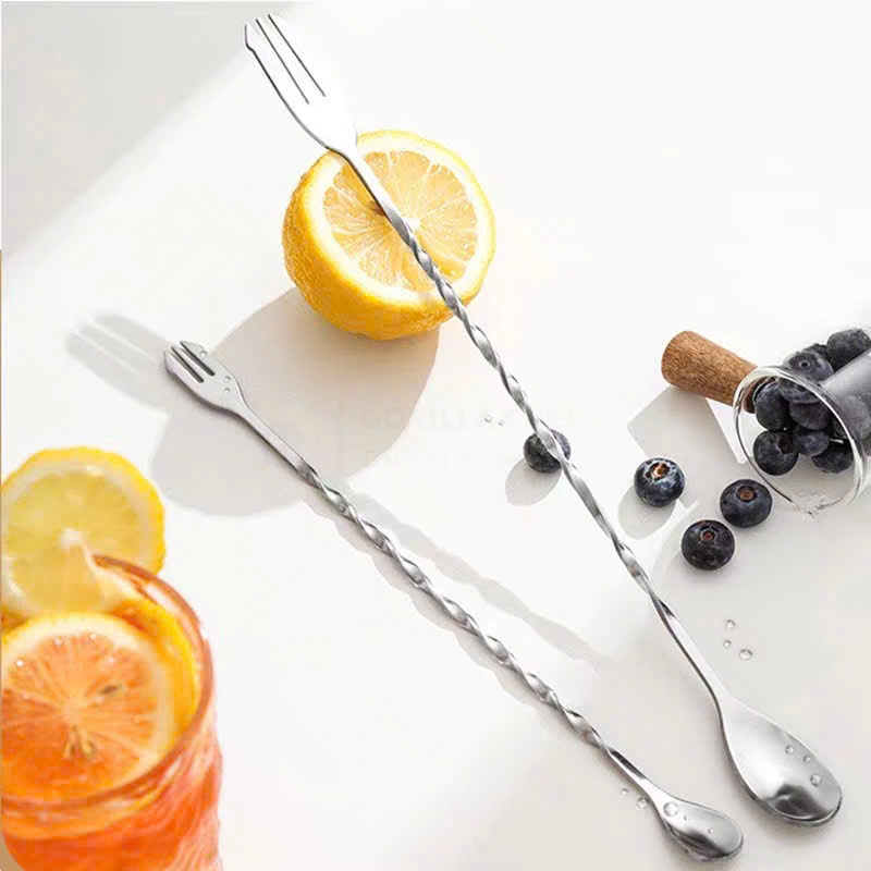 Muỗng Khuấy Pha Chế Inox 2 Đầu Bar Spoon Dài 26cm, 32cm Chuyên Dụng Quầy Bar