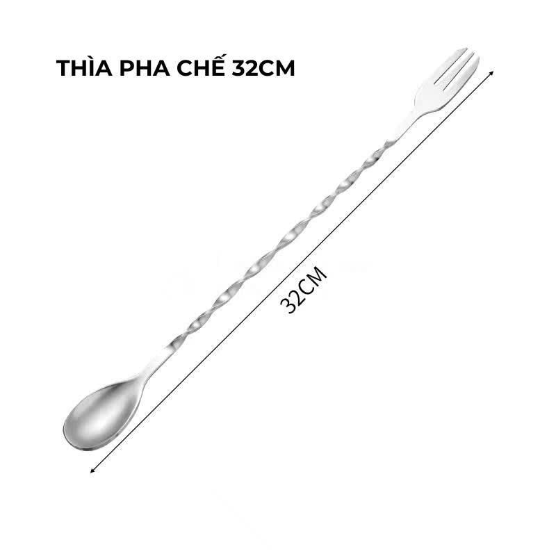 Muỗng Khuấy Pha Chế Inox 2 Đầu Bar Spoon Dài 26cm, 32cm Chuyên Dụng Quầy Bar