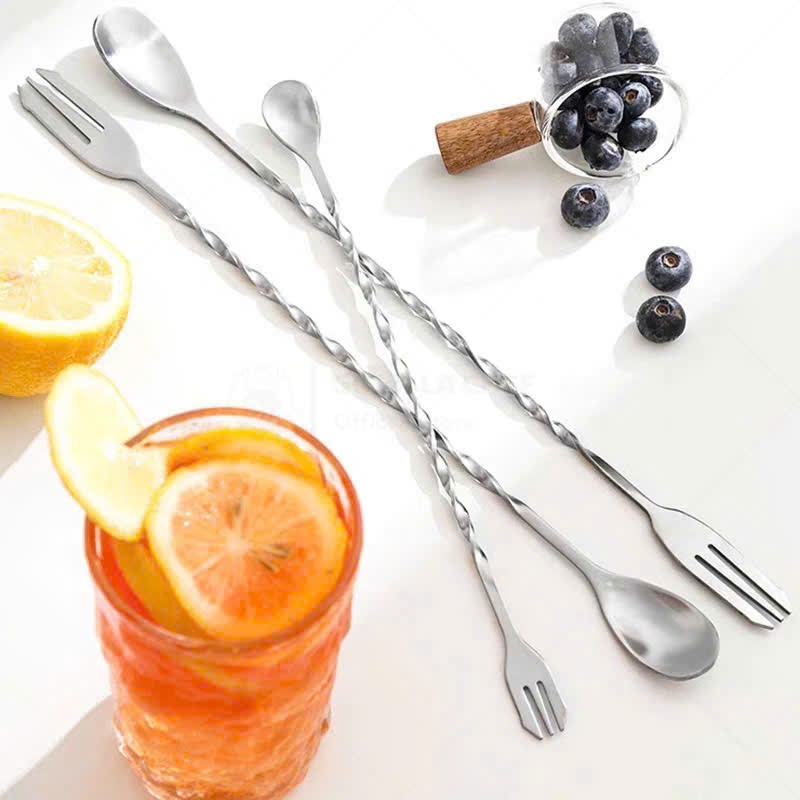 Muỗng Khuấy Pha Chế Inox 2 Đầu Bar Spoon Dài 26cm, 32cm Chuyên Dụng Quầy Bar