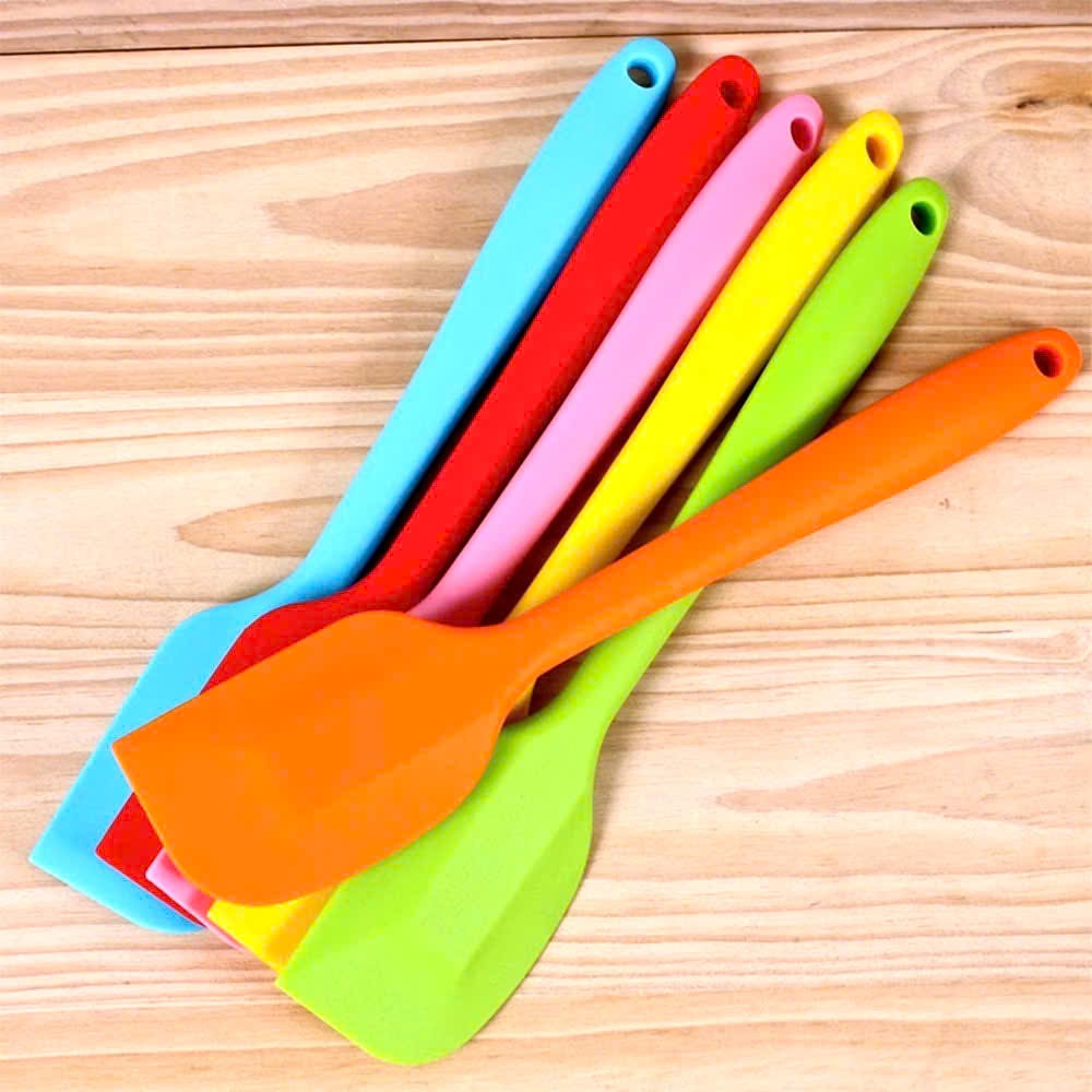 Phới Dẹt Silicon Spatula Vét Bột Phết Kem Làm Bánh Chịu Nhiệt 21cm, 28cm