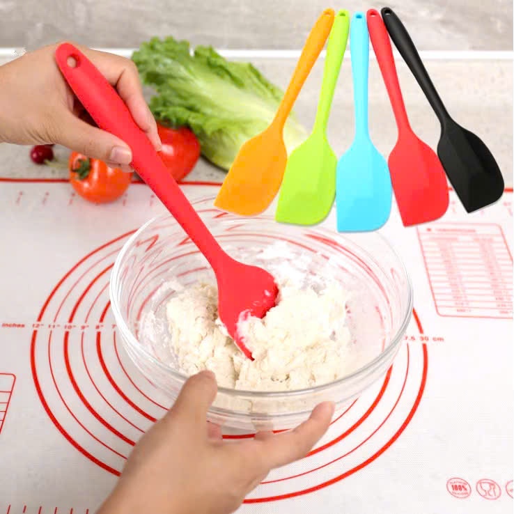 Phới Dẹt Silicon Spatula Vét Bột Phết Kem Làm Bánh Chịu Nhiệt 21cm, 28cm