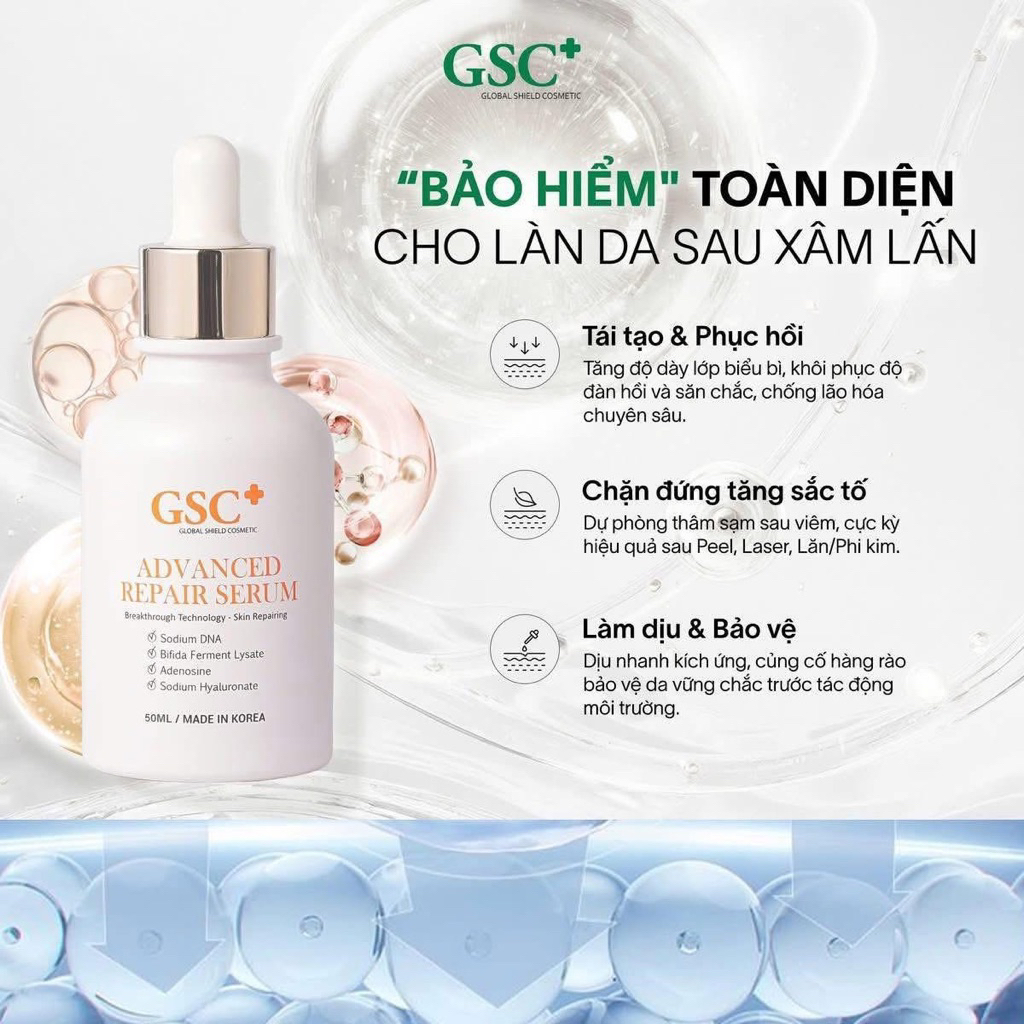 Serum Phục Hồi Da Giảm Đỏ Chống Lão Hóa GSC Advanced Repair Serum 15ml