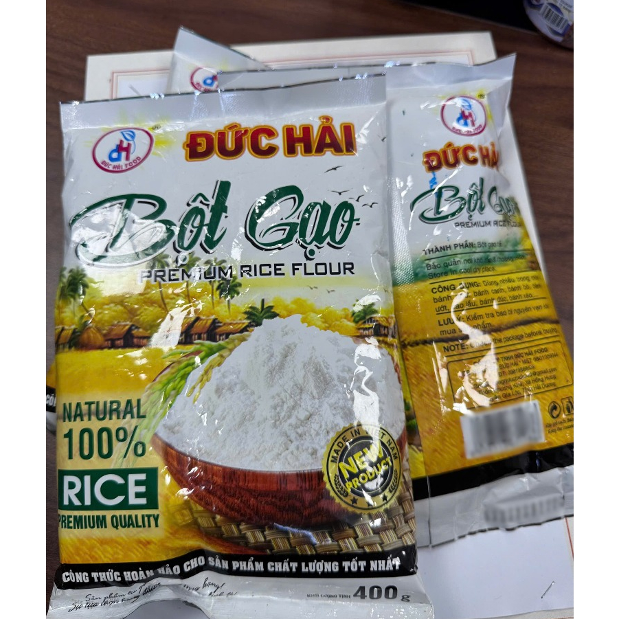 Bột Gạo Đức Hải Nguyên Chất 400G 100% Bột Gạo Tự Nhiên Làm Bánh Mịn Thơm Dễ Dùng - Đức Hải Food