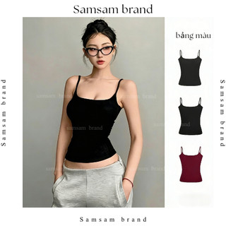 [KÈM MÚT] Áo hai dây nữ basic ôm dáng chất thun cotton mịn tôn dáng SAMSAM BRNAD Women A05
