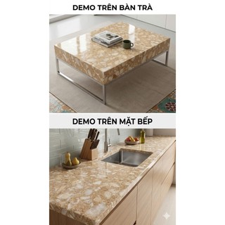 Giấy dán tường vân đá Minh Châu decal giả đá nhiều mẫu chống nước dầu mỡ rẻ đẹp