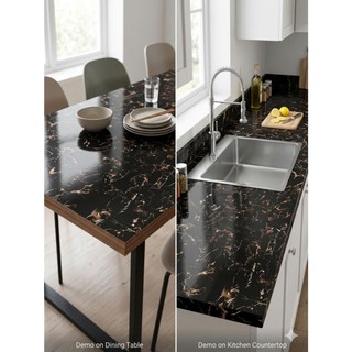 Decal dán bếp - Giấy dán tường giả vân đá 3D Minh châu decal