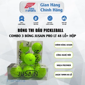 Combo 3 bóng kèm hộp, Jusain PRO LT 48 lỗ nhựa polymer, Jusain 40 lỗ nhựa PE cao cấp đúc nguyên khối