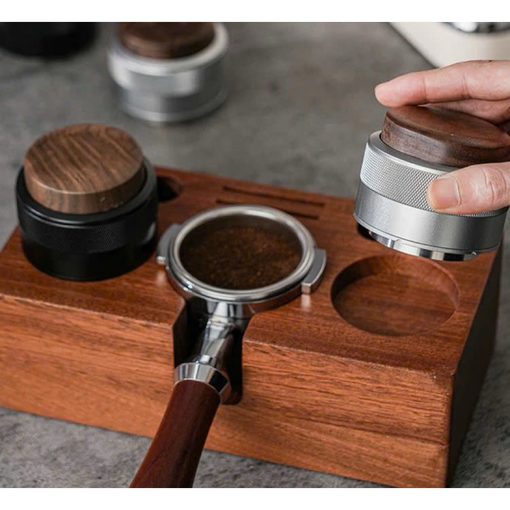 [HOẢ TỐC] Tay cầm TAMPER, OCD  ( 2 in 1 ) núm gỗ óc chó,  lò xo trợ lực
