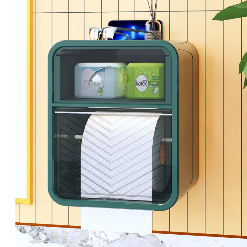 Hộp Giấy Vệ Sinh Đa Năng, Giá Đựng Bông Tẩy Trang, Hộp Treo Nhà Tắm Tiện Dụng (móc dán trong ngăn kéo)