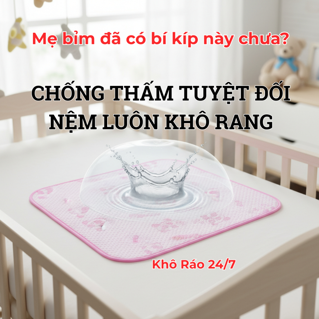 Tấm Lót Chống Thấm Babi1 4 Lớp Cotton Cao Cấp Cho Bé Sơ Sinh, Mẹ Bầu Đi Sinh & Người Già