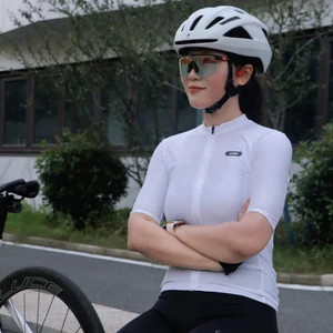 FSS014B - Áo Đạp Xe UKE Nữ Jersey White, Mềm Mại, Thoáng Khí, Co Dãn 4D, Chống Nắng UPF50+