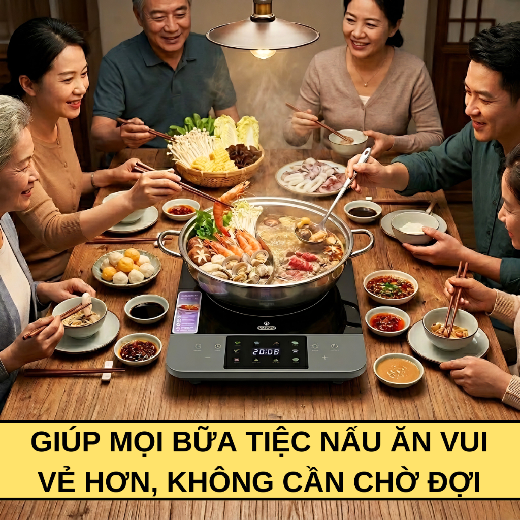 Bếp từ Gropa G2-609 chính hãng, bếp điện từ công suất lớn 2200W với 10 chế độ nấu đa dạng, sôi nhanh