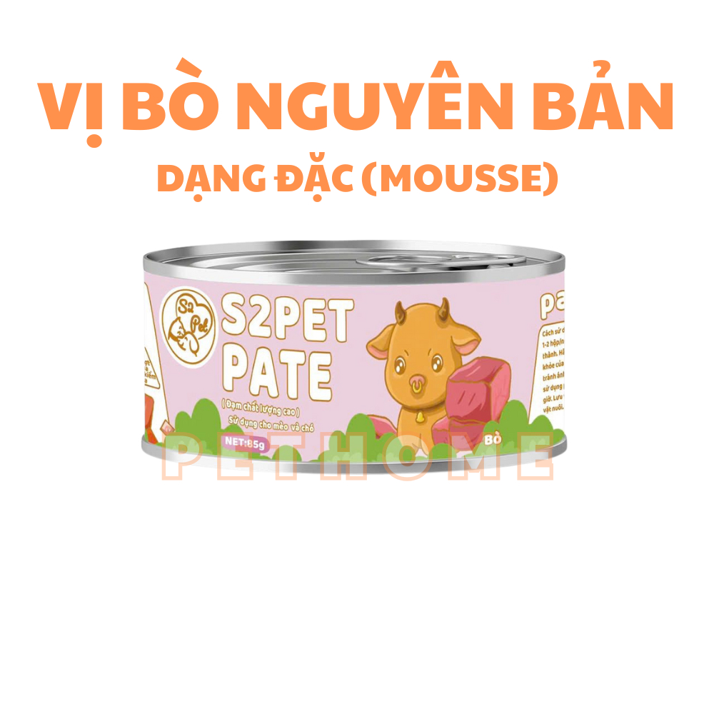 Pate Mèo S2Pet, Neeka Dạng Mousse & Gravy Lon 85g, Pate S2Pet Mèo Dạng Đặc Và Sốt