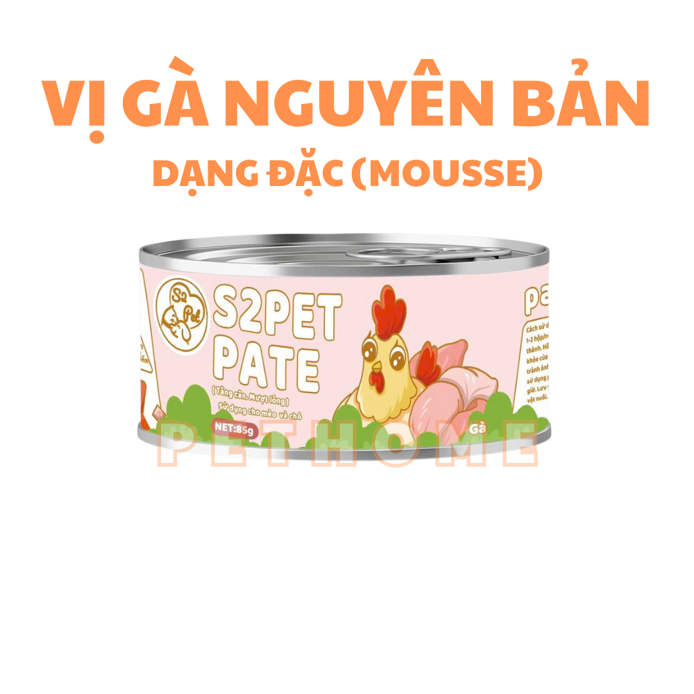 Pate Mèo S2Pet, Neeka Dạng Mousse & Gravy Lon 85g, Pate S2Pet Mèo Dạng Đặc Và Sốt