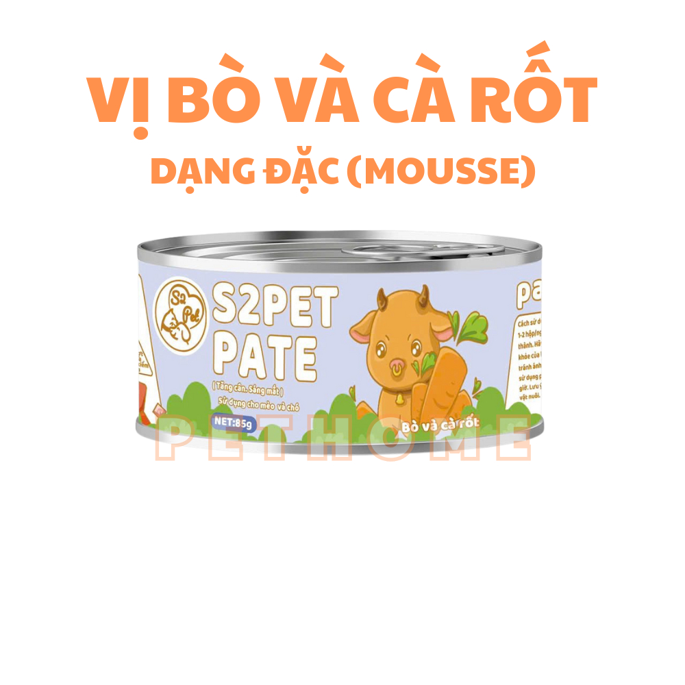 Pate Mèo S2Pet, Neeka Dạng Mousse & Gravy Lon 85g, Pate S2Pet Mèo Dạng Đặc Và Sốt