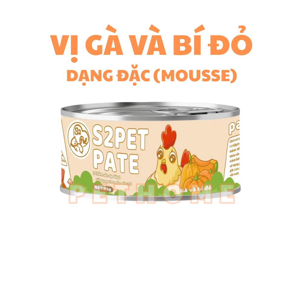 Pate Mèo S2Pet, Neeka Dạng Mousse & Gravy Lon 85g, Pate S2Pet Mèo Dạng Đặc Và Sốt