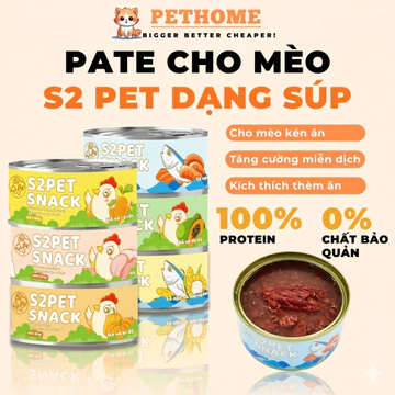 [Hỏa tốc] Pate Mèo S2Pet, Neeka Lon 85g Dạng Sốt Thịt, Pate S2Pet Cho Mèo Dạng Gravy Vị Gà Mix Rau