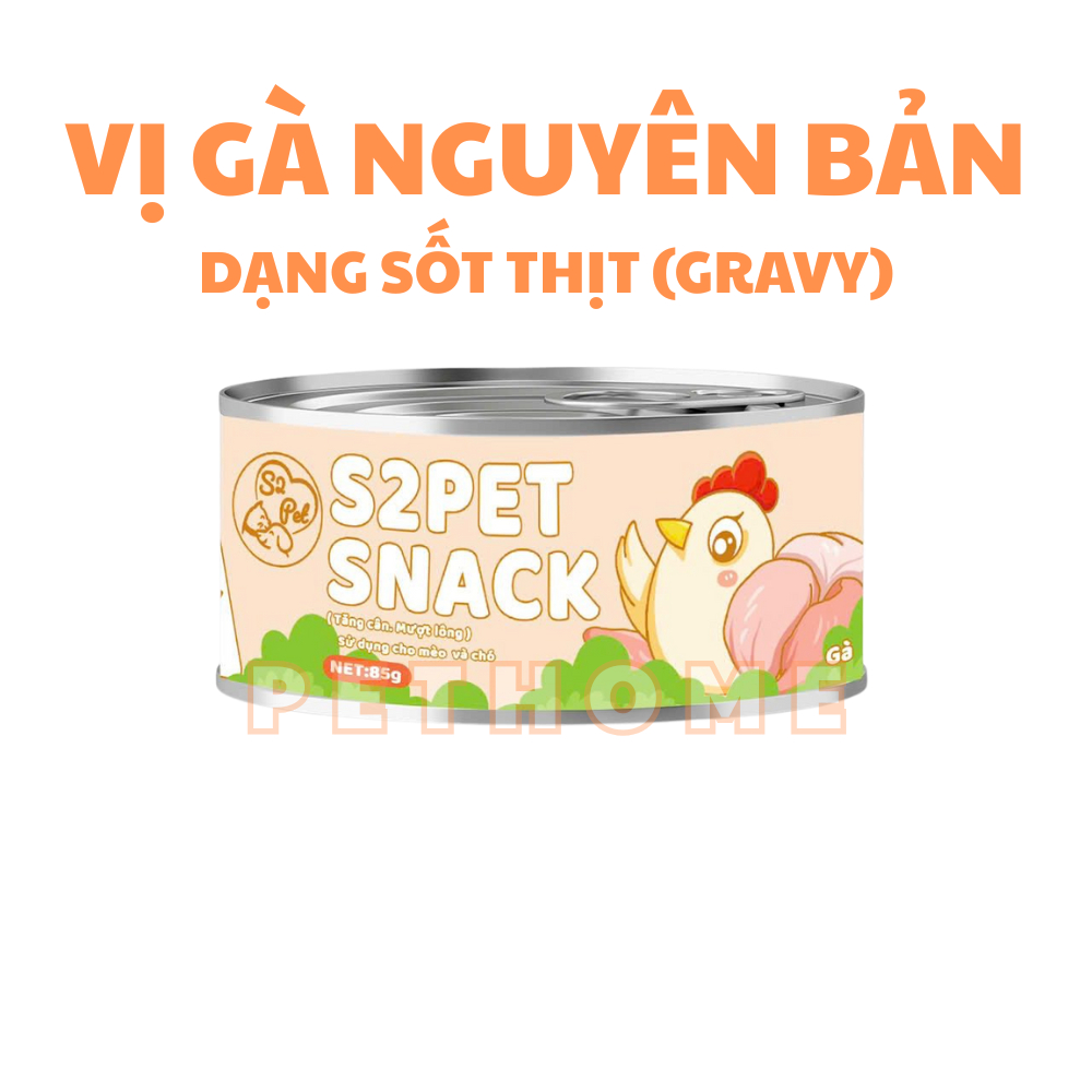 [Combo 20 lon] Pate Mèo S2Pet, Neeka Lon 85g Dạng Sốt Thịt, Pate S2Pet Cho Mèo Dạng Gravy Mix Rau Củ