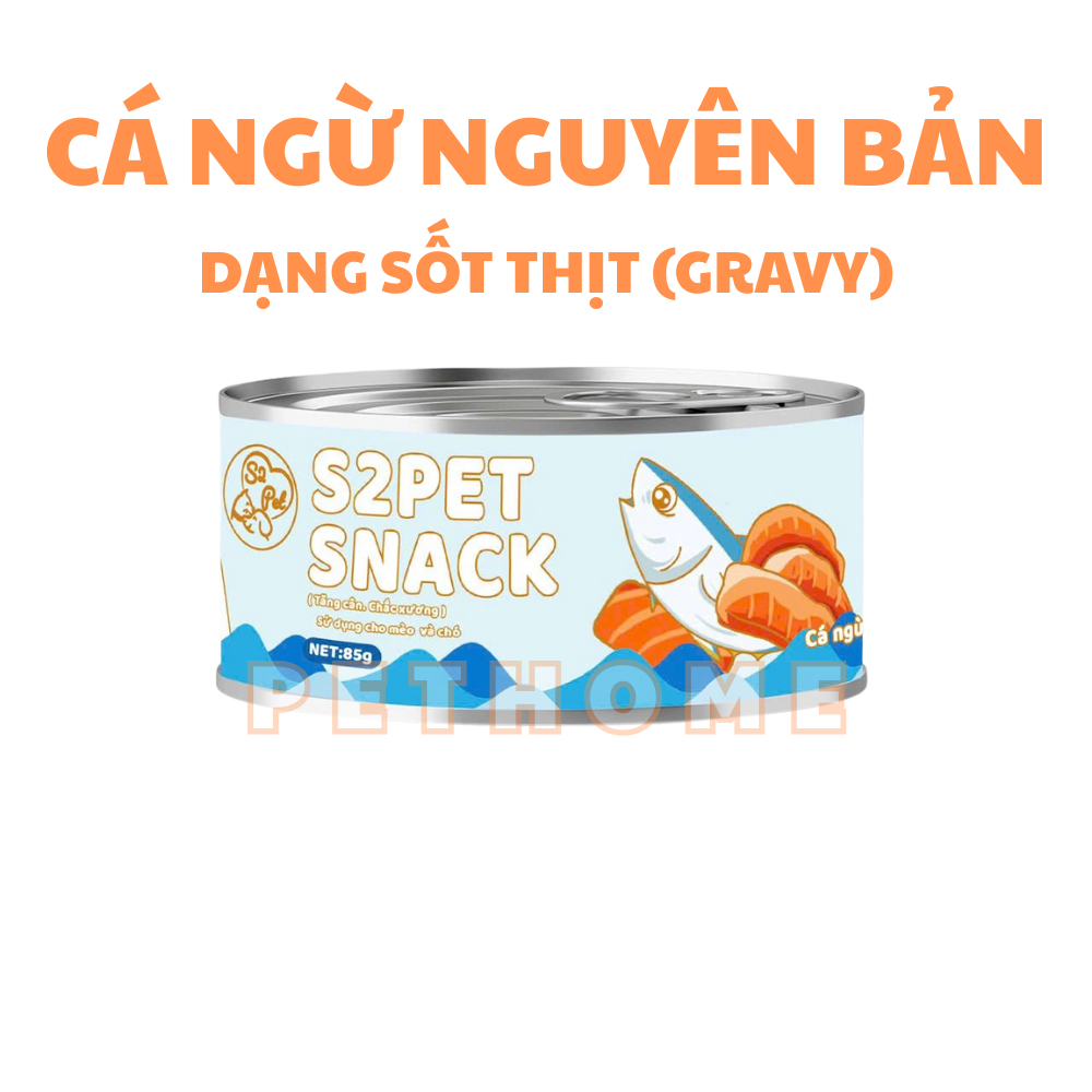 [Combo 20 lon] Pate Mèo S2Pet, Neeka Lon 85g Dạng Sốt Thịt, Pate S2Pet Cho Mèo Dạng Gravy Mix Rau Củ