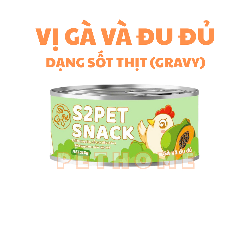 [Combo 20 lon] Pate Mèo S2Pet, Neeka Lon 85g Dạng Sốt Thịt, Pate S2Pet Cho Mèo Dạng Gravy Mix Rau Củ