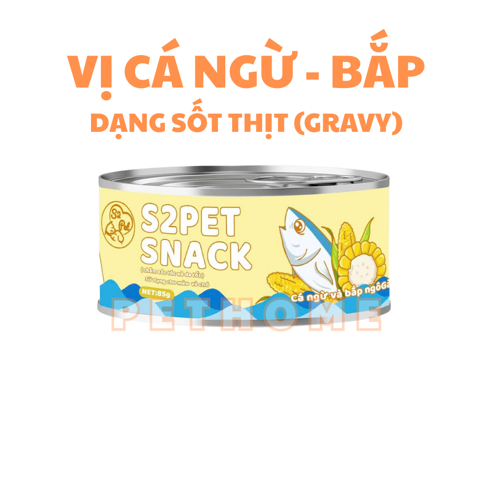 [Combo 20 lon] Pate Mèo S2Pet, Neeka Lon 85g Dạng Sốt Thịt, Pate S2Pet Cho Mèo Dạng Gravy Mix Rau Củ