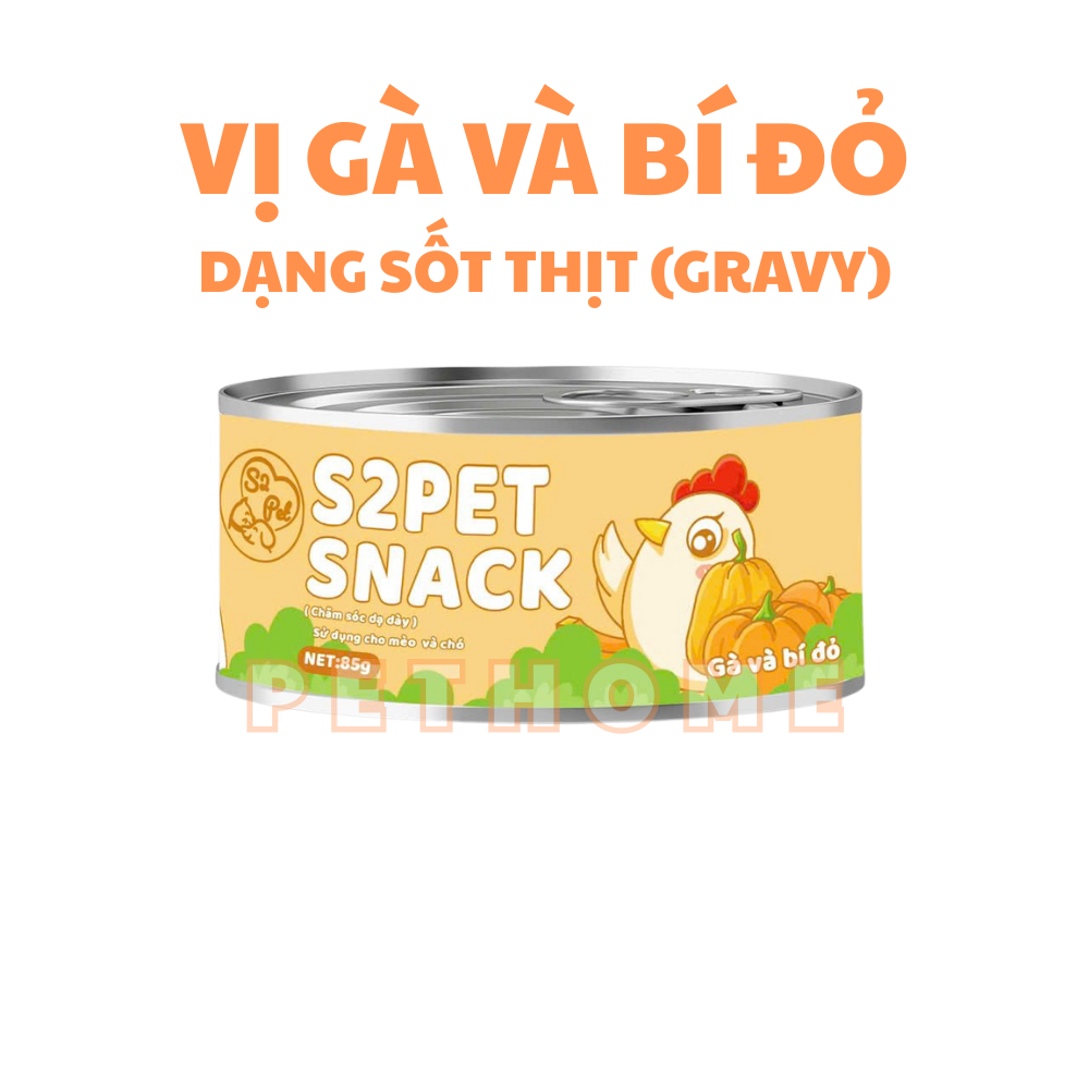 [Combo 20 lon] Pate Mèo S2Pet, Neeka Lon 85g Dạng Sốt Thịt, Pate S2Pet Cho Mèo Dạng Gravy Mix Rau Củ