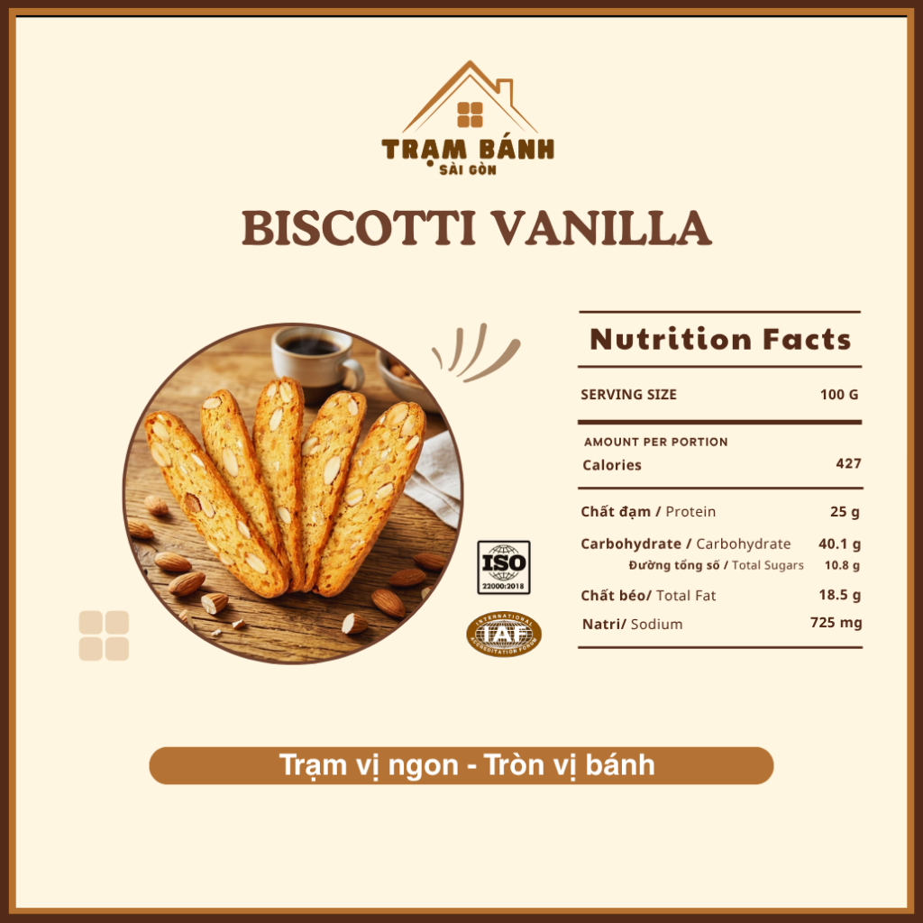 [Hộp 250g] Biscotti Healthy Nguyên Cám – Giòn Nhẹ, Ít Ngọt, Giàu Hạt Dinh Dưỡng