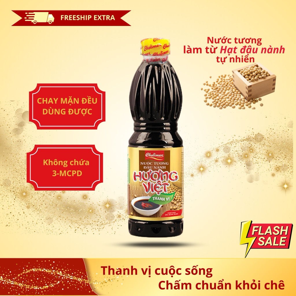 Nước tương Cholimex Hương Việt Thanh Vị chai 500ml tự nhiên, đạt tiêu chuẩn về chất lượng