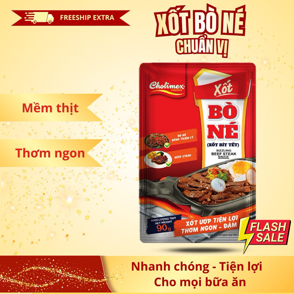 Gói xốt bò né Cholimex chuẩn vị 90g - Tiện lợi, nhanh chóng cho mọi bửa ăn
