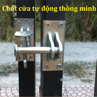 Chốt cửa tự động inox và sắt mạ, chốt cửa thông minh tự cài